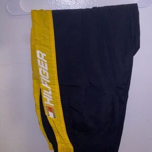 Tommy Hilfiger Black and Yellow Athletic Pants